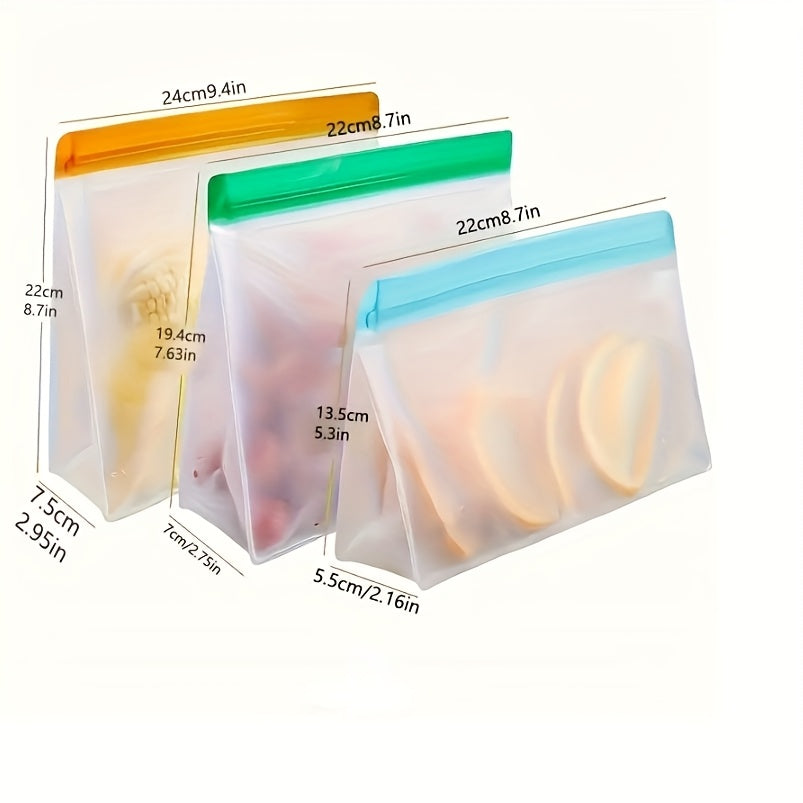 Reusable Silicone Food Storage Bags Set Leak-Proof Freezer Safe BPA-Free