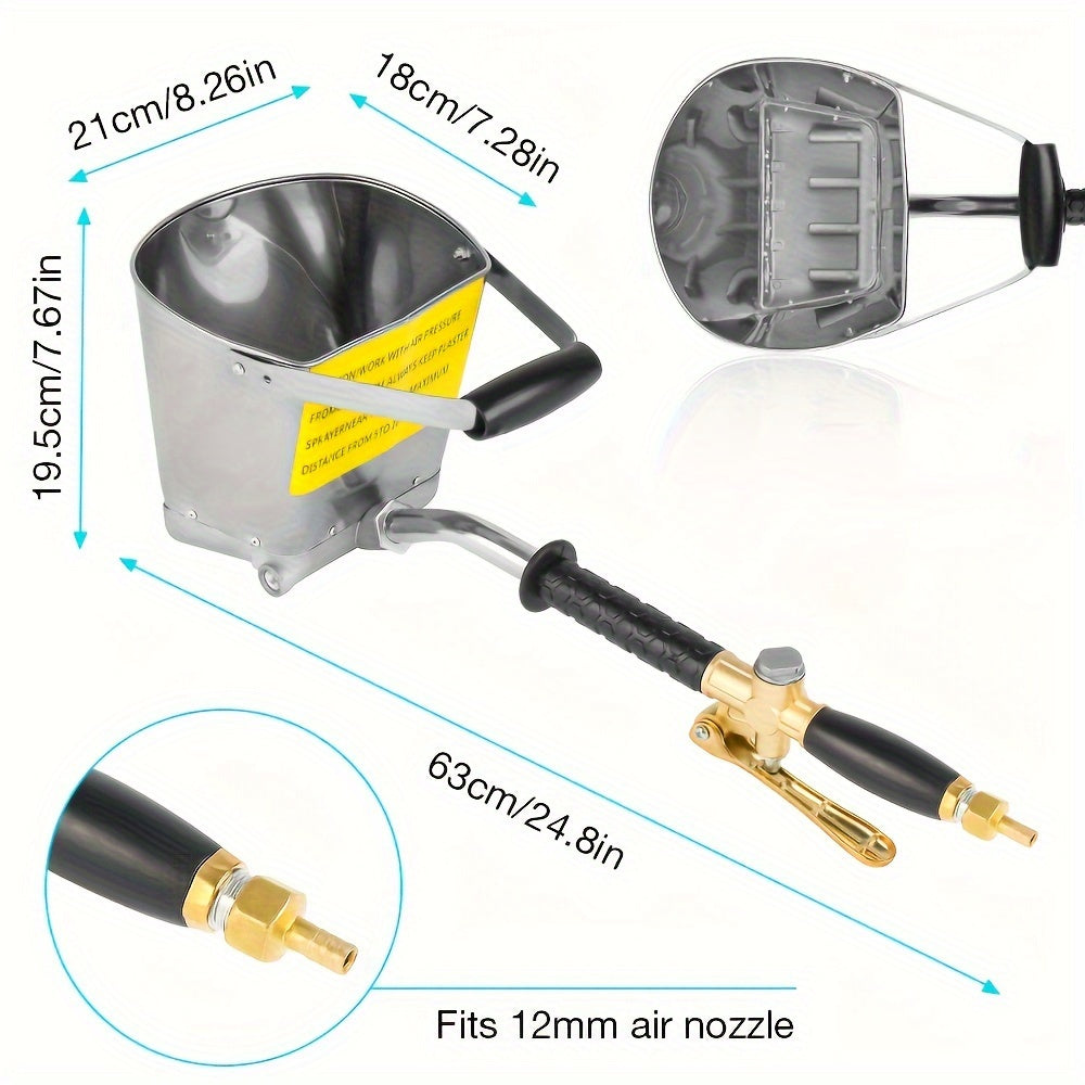 4-Hole Wall Cement Spray Gun for Concrete Plaster Painting Durable Metal