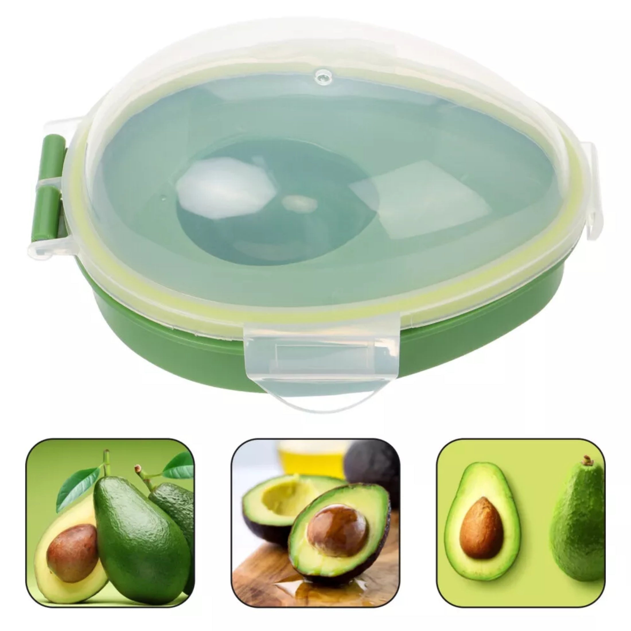 Avocado Keeper Storage Container Reusable Plastic Flip Top Lid Dishwasher Safe Rectangle