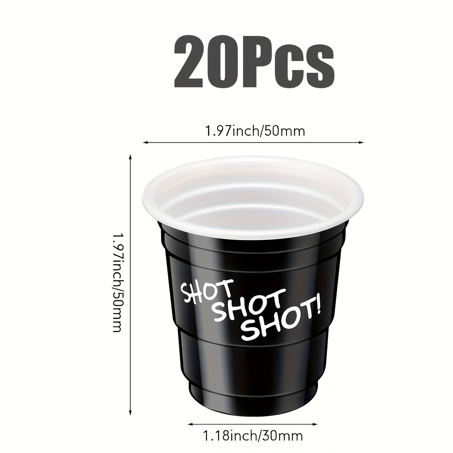 20/50 Pack Disposable 2oz Black Paper Shot Cups with Lids for Hot Beverages Recyclable