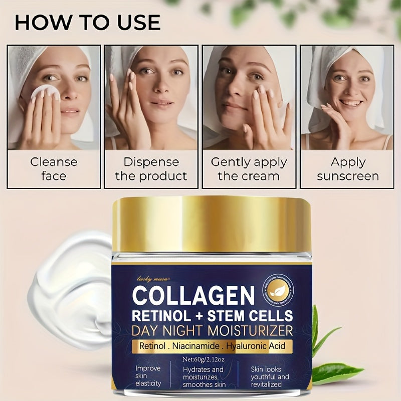 60g Kollagen Retinol Stam Cell Yuzni Namlantiruvchi Qattiqlashtiruvchi Har qanday Teriga Mos Keladi