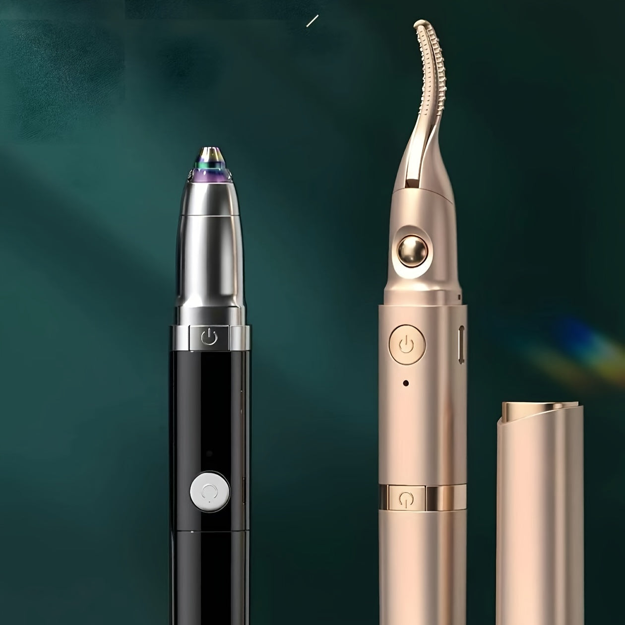 Women's USB Rechargeable Eyebrow Trimmer and Heated Eyelash Curler Portable Cosmetic Tool