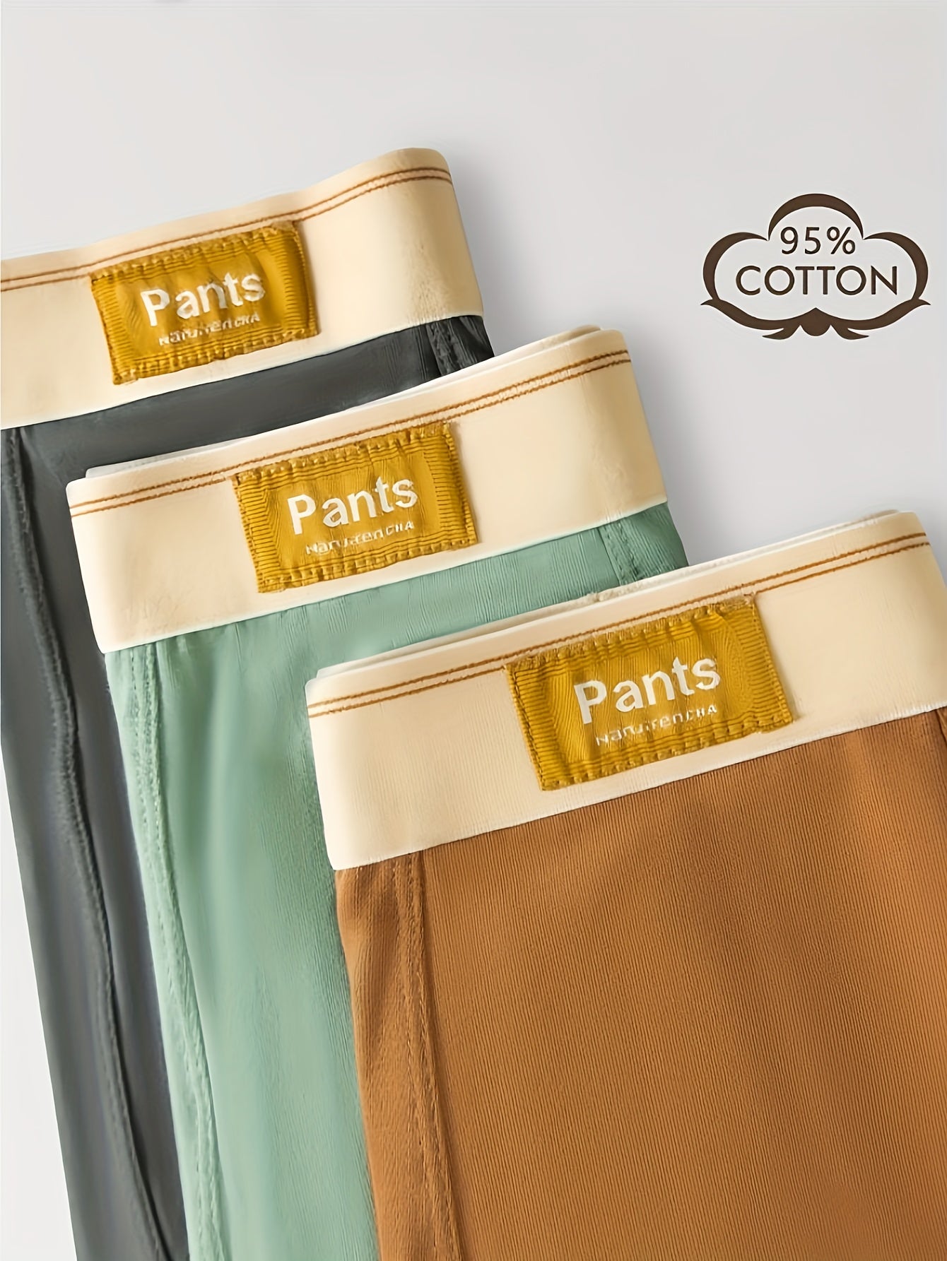 Men's Cotton Boxer Briefs Breathable Stretch Comfortable for Sports and Daily Wear