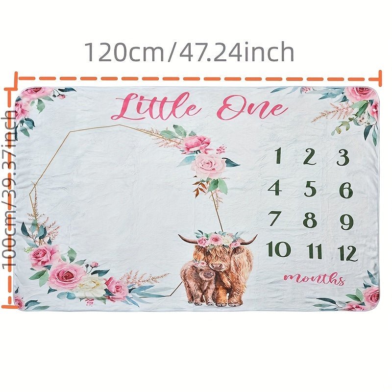 Baby Milestone Blanket North American Highland Sheep Print for Newborn Growth Photography