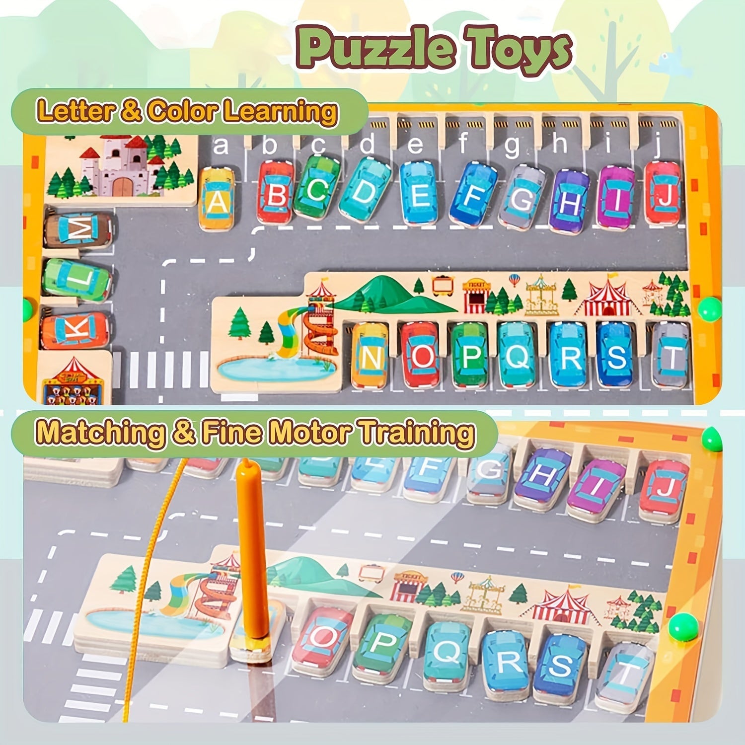 Wooden Magnetic Alphabet Maze Toy for Kids Fine Motor Skills Educational Puzzle Board