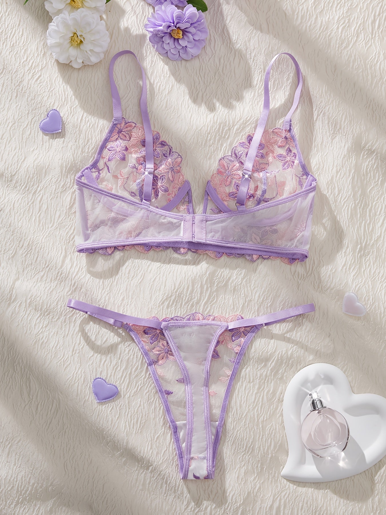 Women's Light Purple Lingerie Set for Valentine's Day Eve