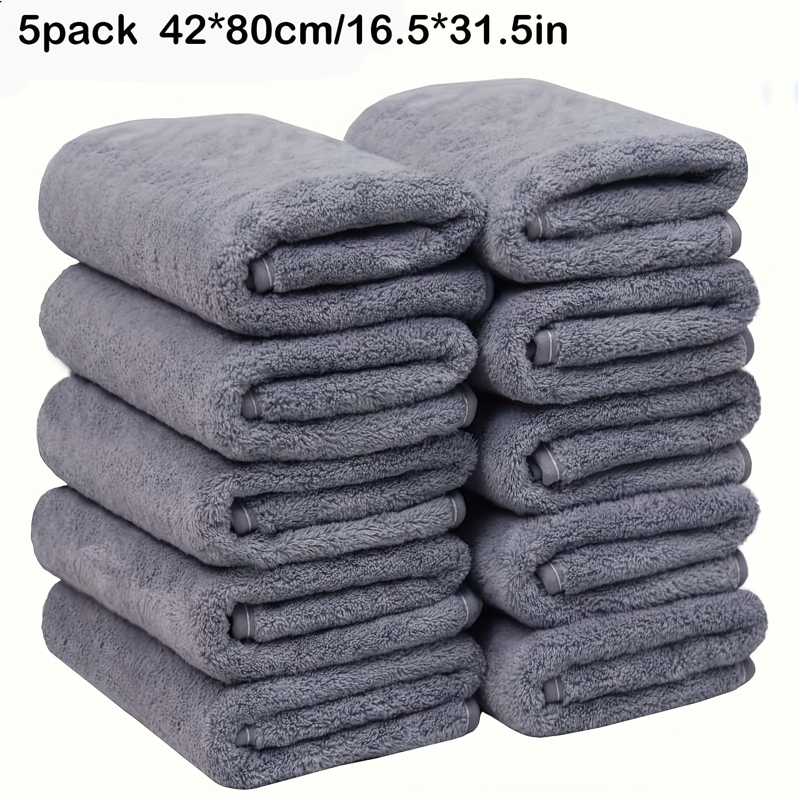 Large Coral Fleece Face Towel 42x80cm 350g/m² Square Density 5/10 Pack