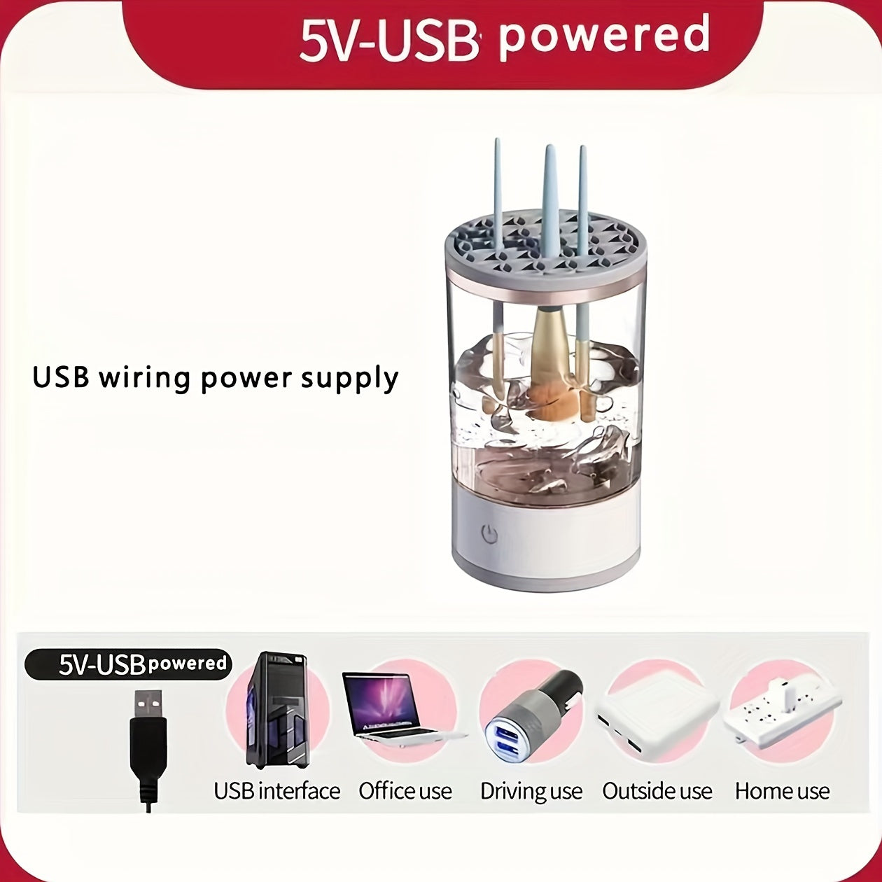 3-in-1 Automatic Makeup Brush Cleaner and Dryer Stand for Fresh Brushes