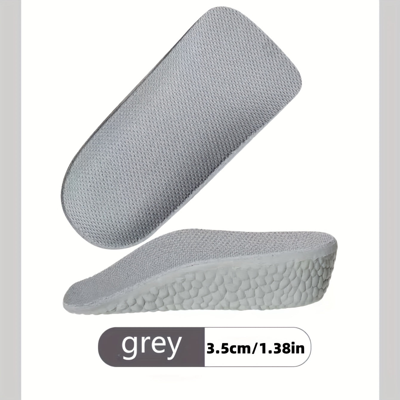 Unisex Memory Foam Insoles Height-Increasing Invisible 3/4 Short Shock-Absorbing