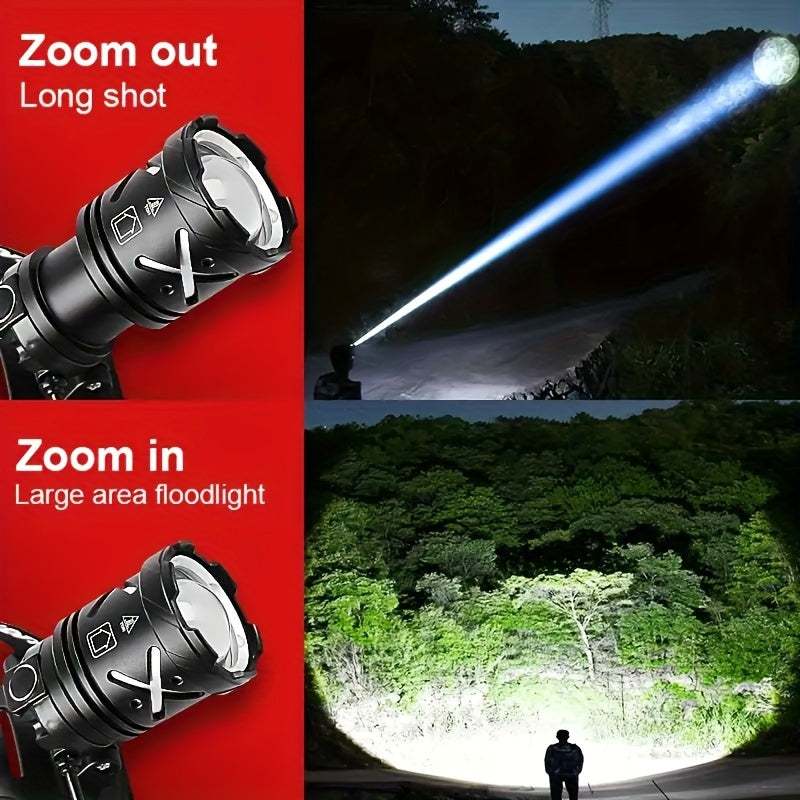 Rechargeable 30W LED Headlamp with Long Battery Life and Multi-Mode for Outdoor Activities