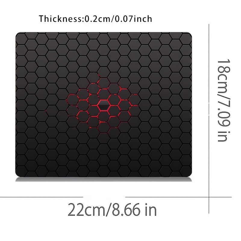Hexagonal Pattern Rubber Mouse Pad for Office and Gaming 17.78x21.84 cm