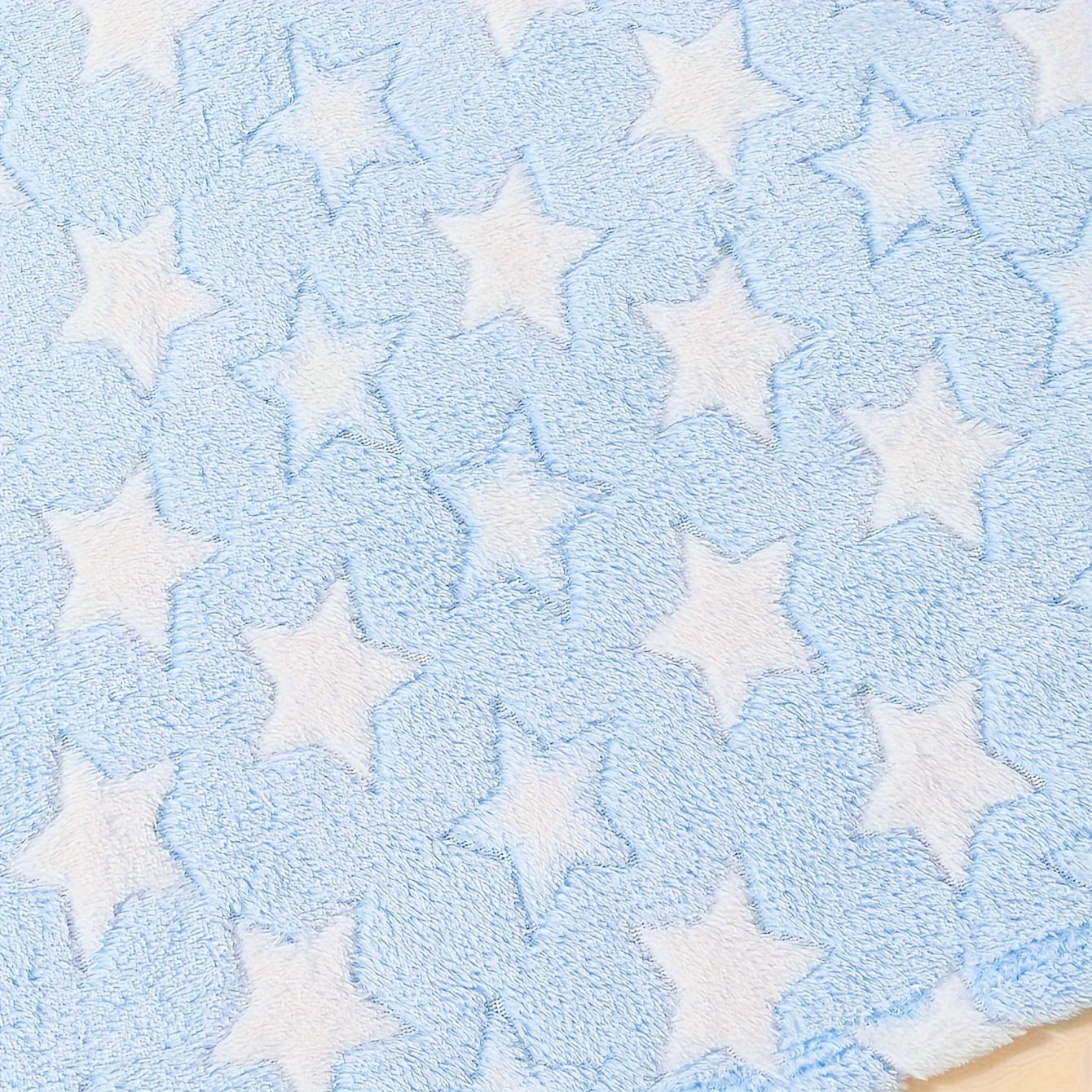 Blue White Star Fleece Blanket Cozy Holiday Gift for Christmas Halloween Thanksgiving