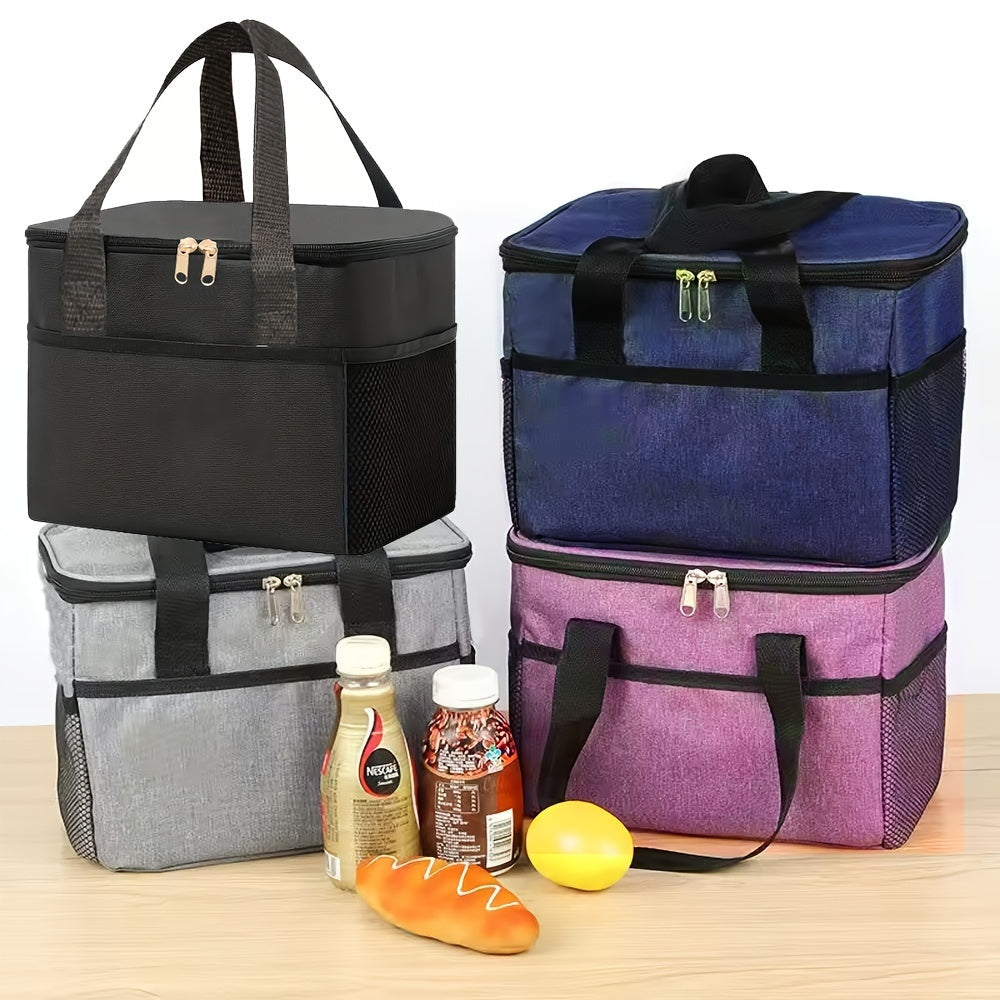Insulated Lunch Bag with Aluminum Lining, Large Capacity, Portable Food Storage