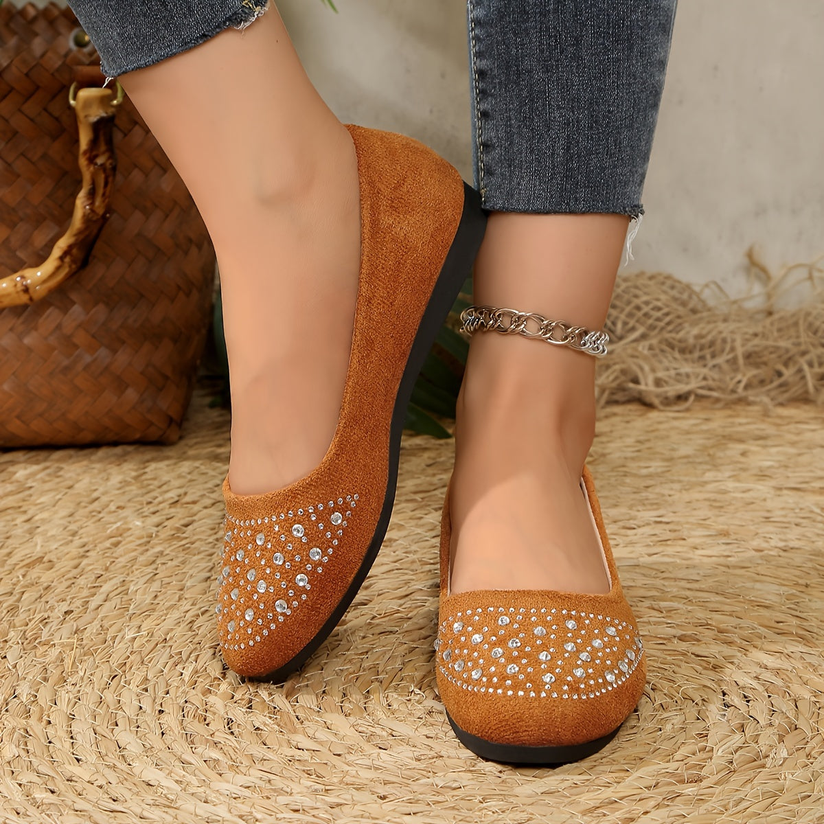 Zapatos planos de mujer de cuero cómodos para uso diario