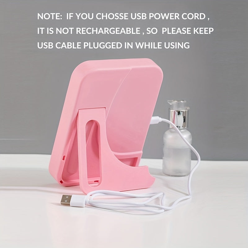 1 dona LED makiyaj oynasi, teginish sensorli, USB orqali zaryadlanadigan, 3 ta yorug'lik rejimi, portativ stol usti makiyaj oynasi, gullar mavzusi, plastik ramka, hidlanmaydigan, litiy batareya 500mAh, yotoqxona uchun &