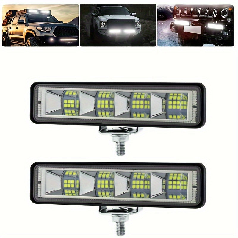 2PCS 72W LED Light Bar Offroad SUV ATV Truck Tractor Boat 12V 24V