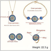 Women's Blue Eye Jewelry Set with Necklace and Earrings Middle Eastern Style