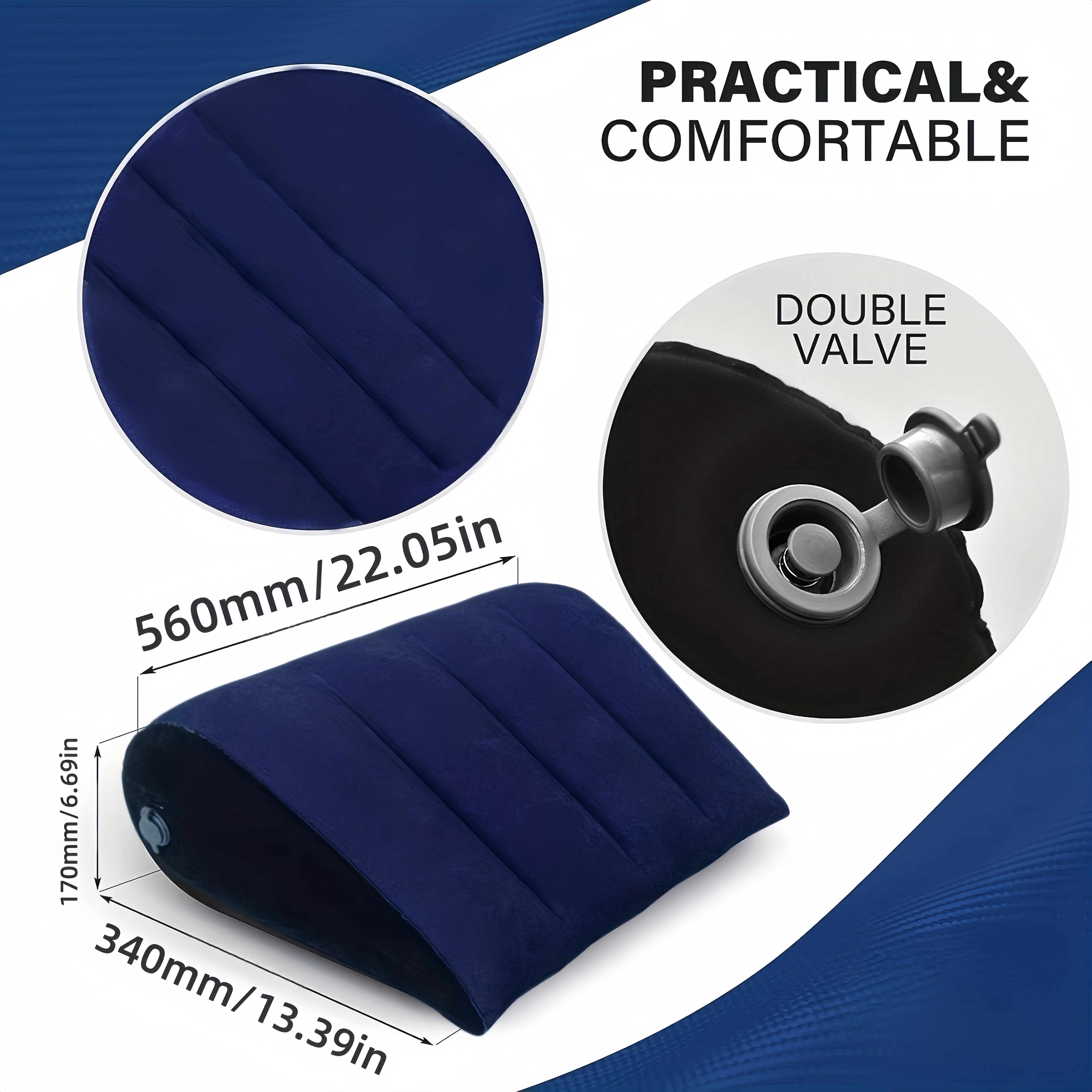 Homilador ayollar uchun mo'ljallangan inflatsiyalanuvchi PVC yostiq, turli maqsadlar uchun ko'p funksiyali va portativ uchburchak yostiq