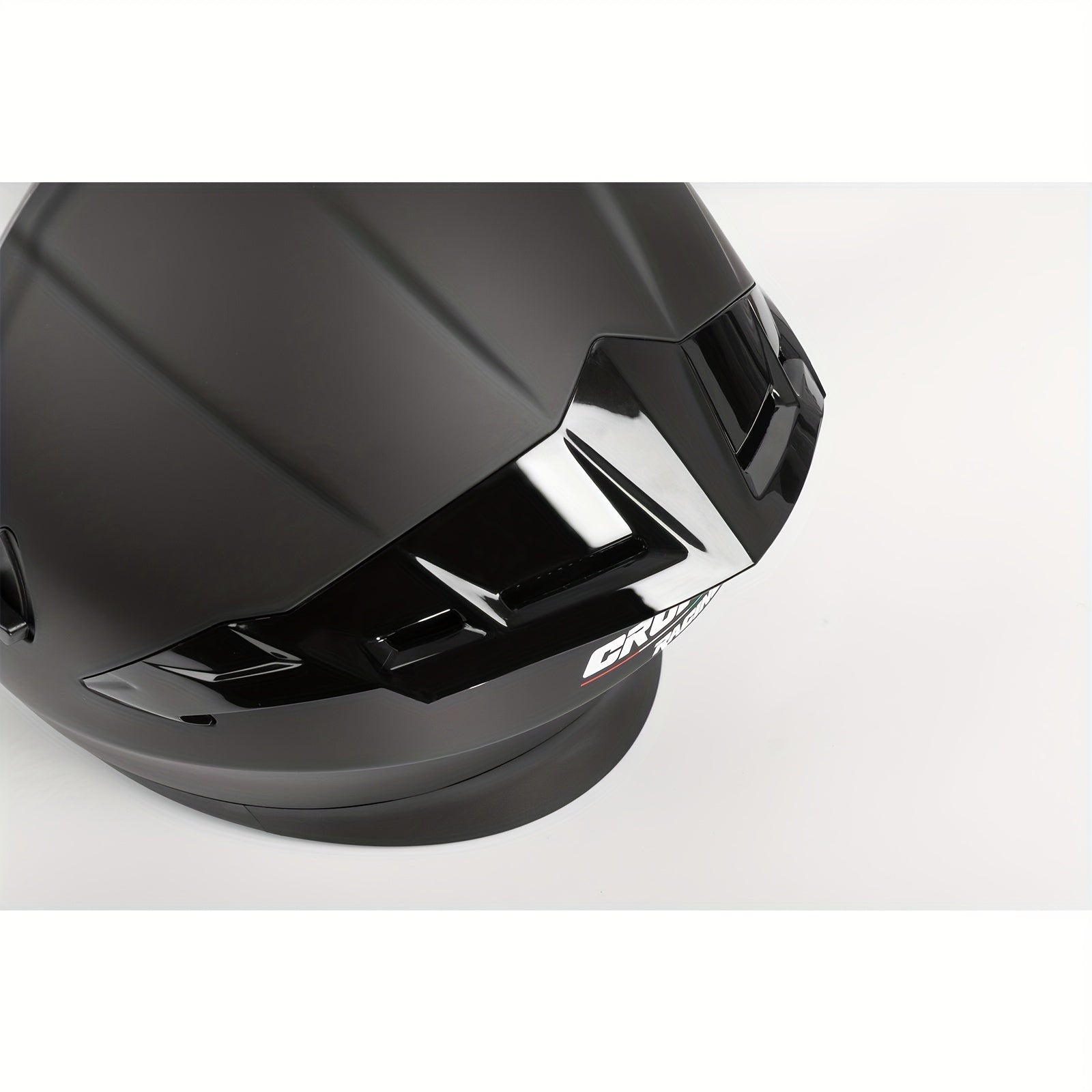 Black Open Face Modular Motorcycle Helmet with Dual Flip-Up Visors and ABS Material