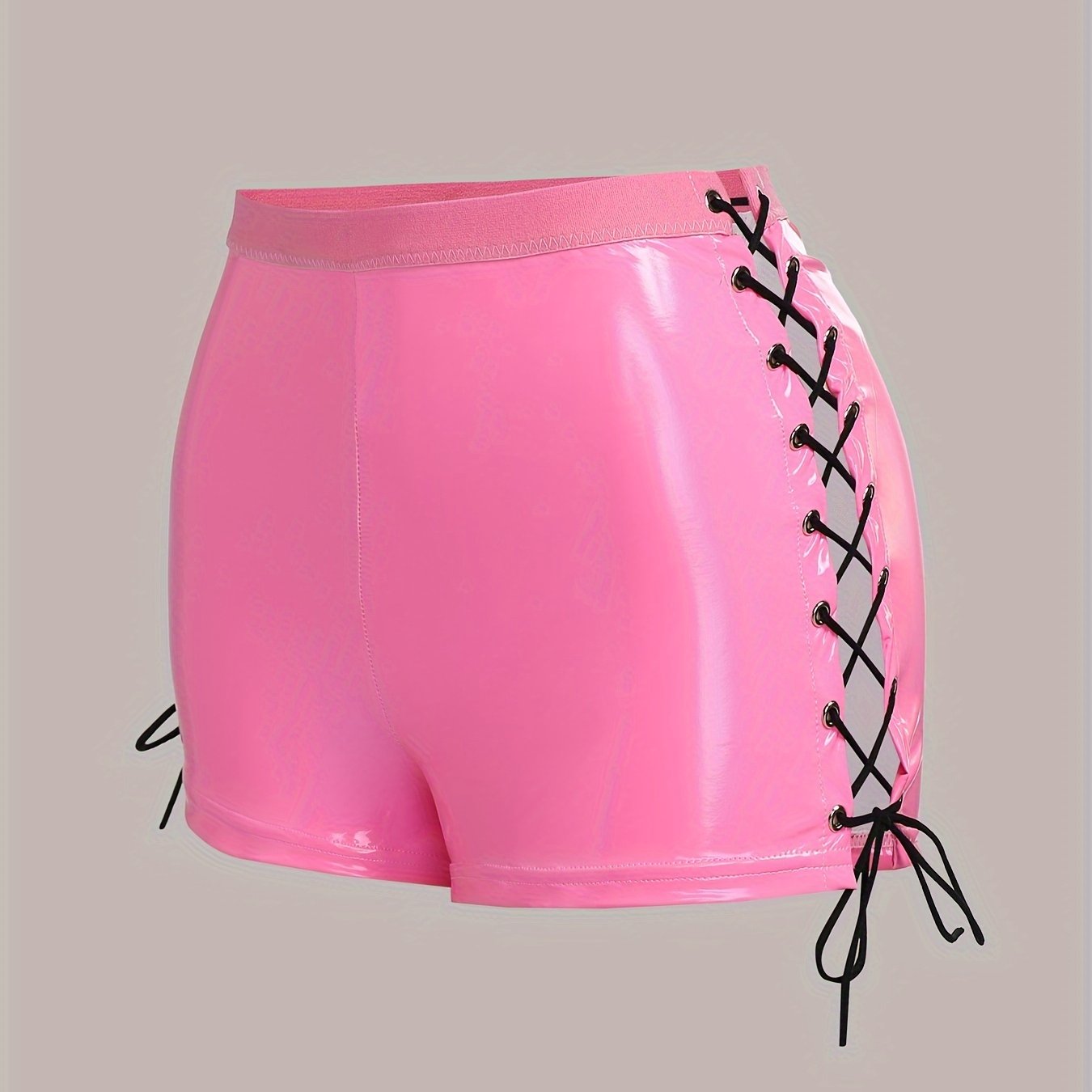 Women's Lace-Up PU Shorts and Lingerie for Cosplay