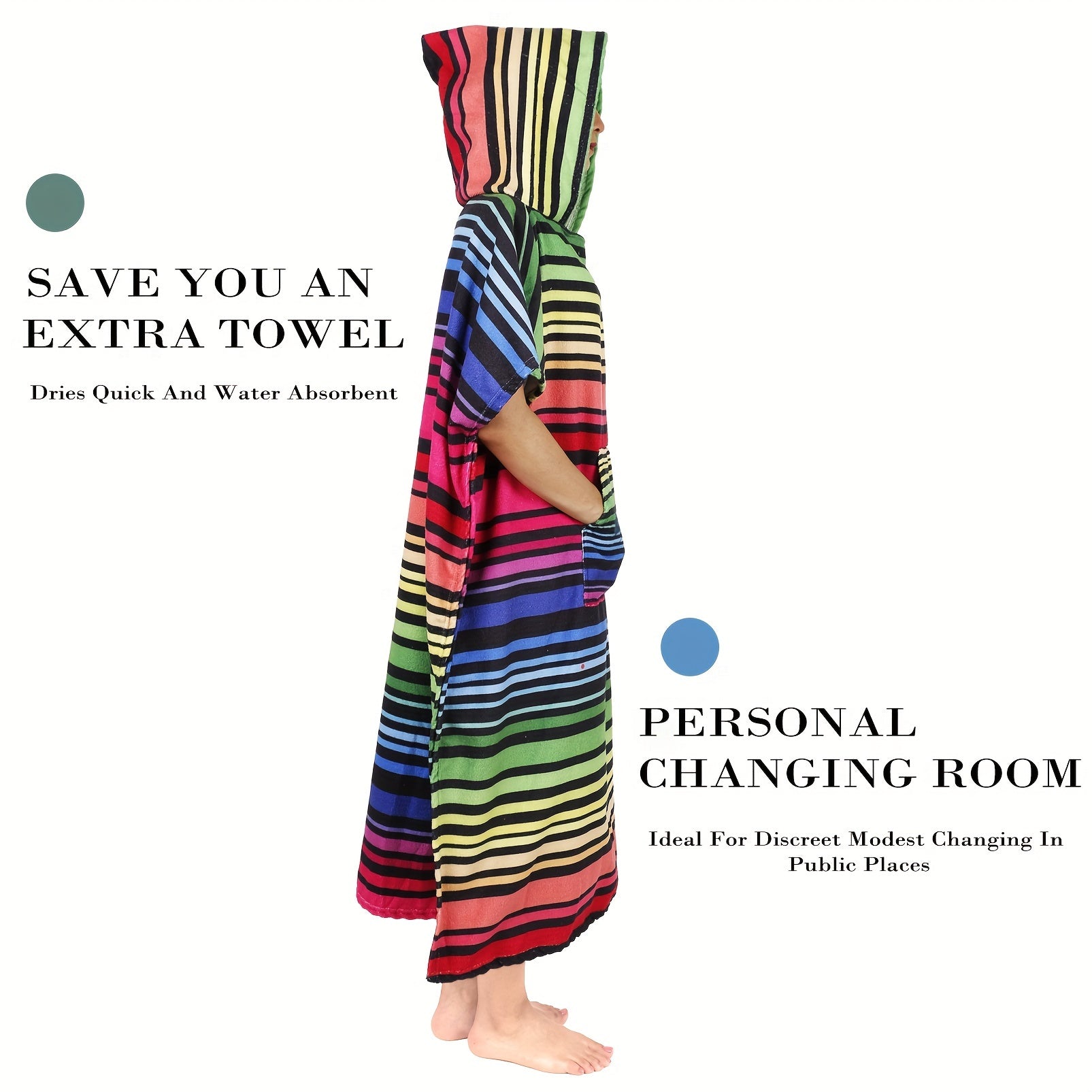 Пеньюар с капюшоном для женщин, мягкий и впитывающий, домашняя одежда с карманами для дома, пляжа, спа