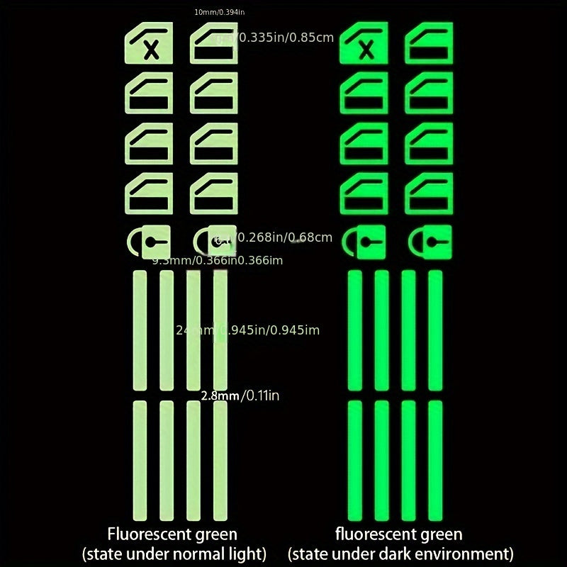 Car Interior Decor Decals Fluorescent Green Blue Orange Black Glow-in-Dark