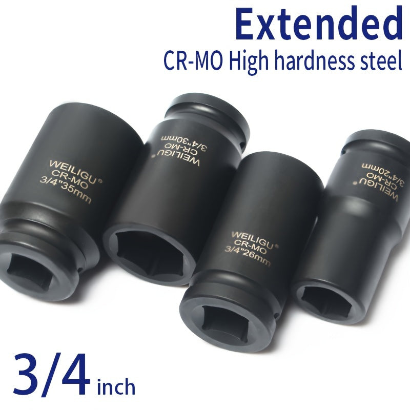 Тяжелая пневматическая головка-ключ 3/4 дюйма, средняя длина, хром-ванадий