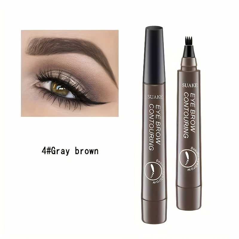 Lápiz de cejas líquido 3D impermeable para mujer - Duradero, a prueba de manchas