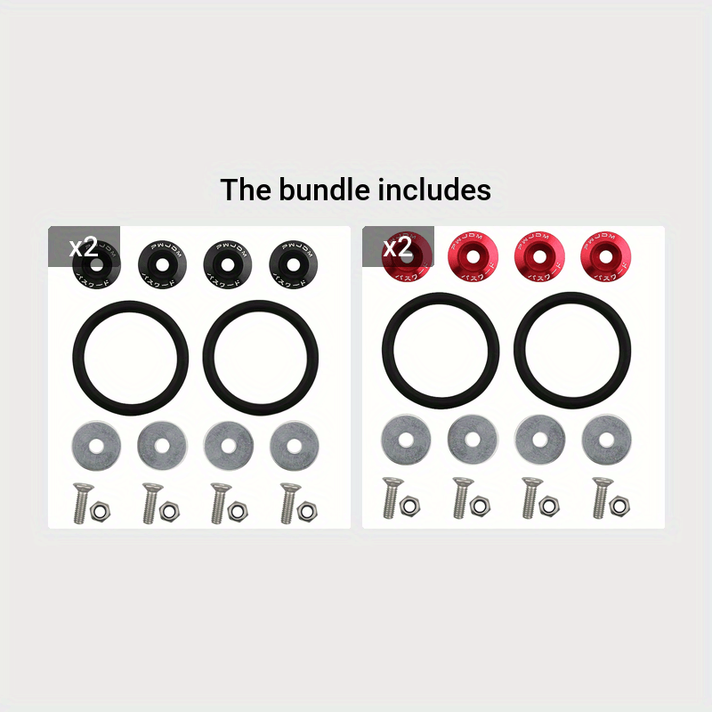 4 Pcs Aluminum Quick Release Fasteners for Car Bumpers and Fenders