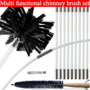 Chimney and Dryer Vent Cleaning Kit with 100mm Brush and 30ft Reach