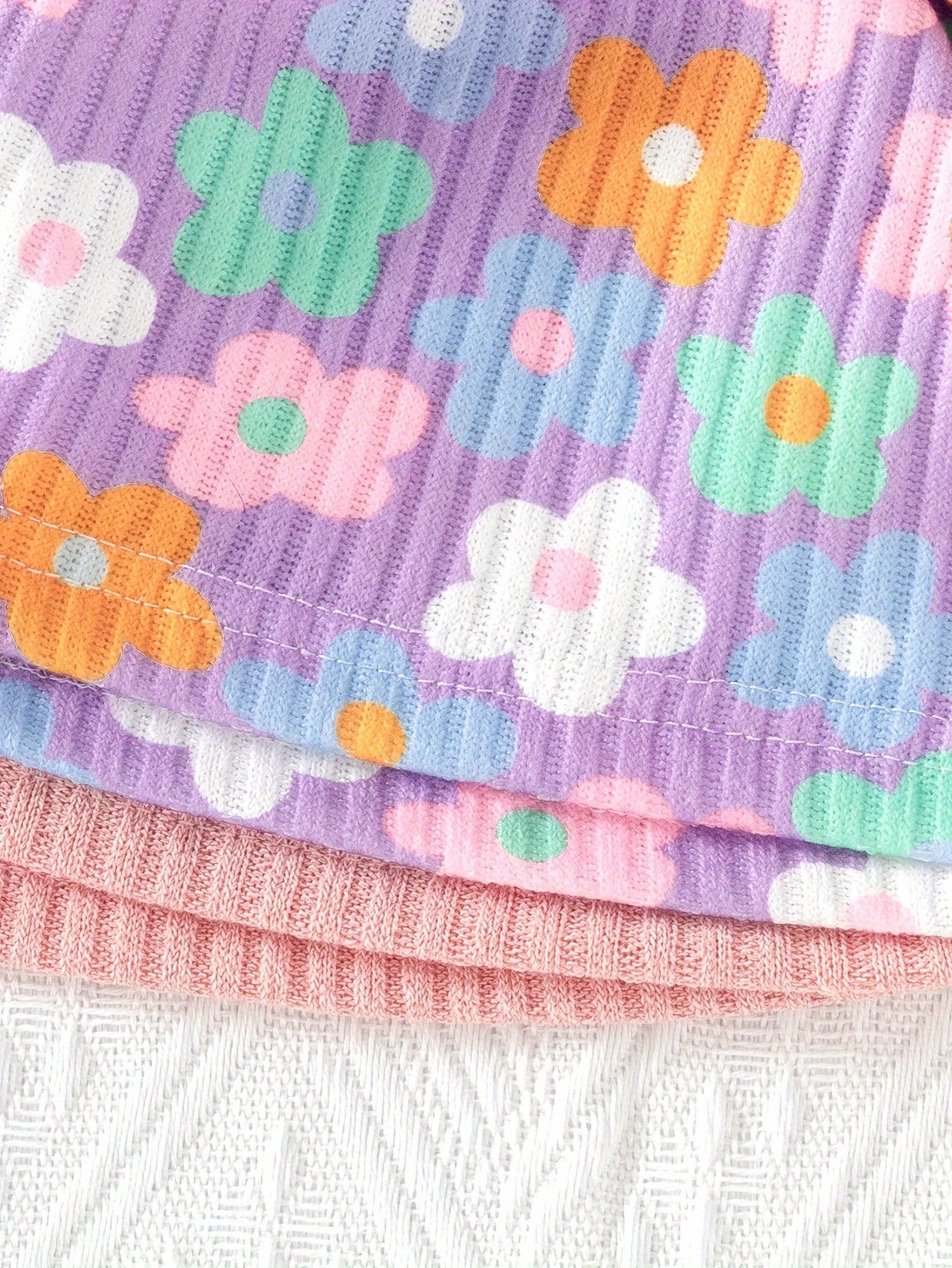 Girls Long Sleeve Peplum Top and Casual Pants Co-ords Set Floral Solid Spring Fall Outdoor Clothes