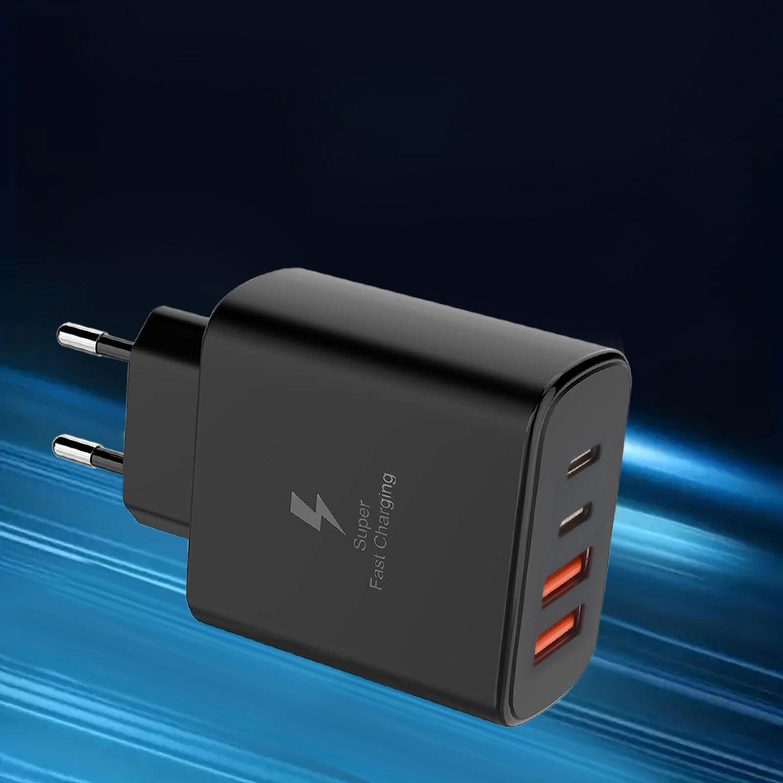 Fast Charging 4-Port USB Type C Wall Charger 10-20W European Plug Travel Compatible with iPhone iPad AirPods Galaxy