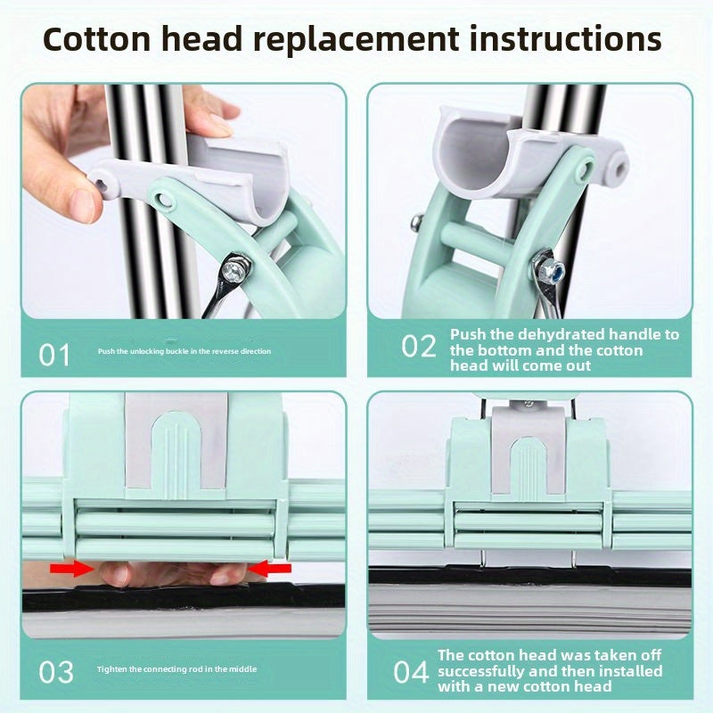 Uy tozalash uchun tez chiqariladigan yuvish tizimli katta shimgichli mop