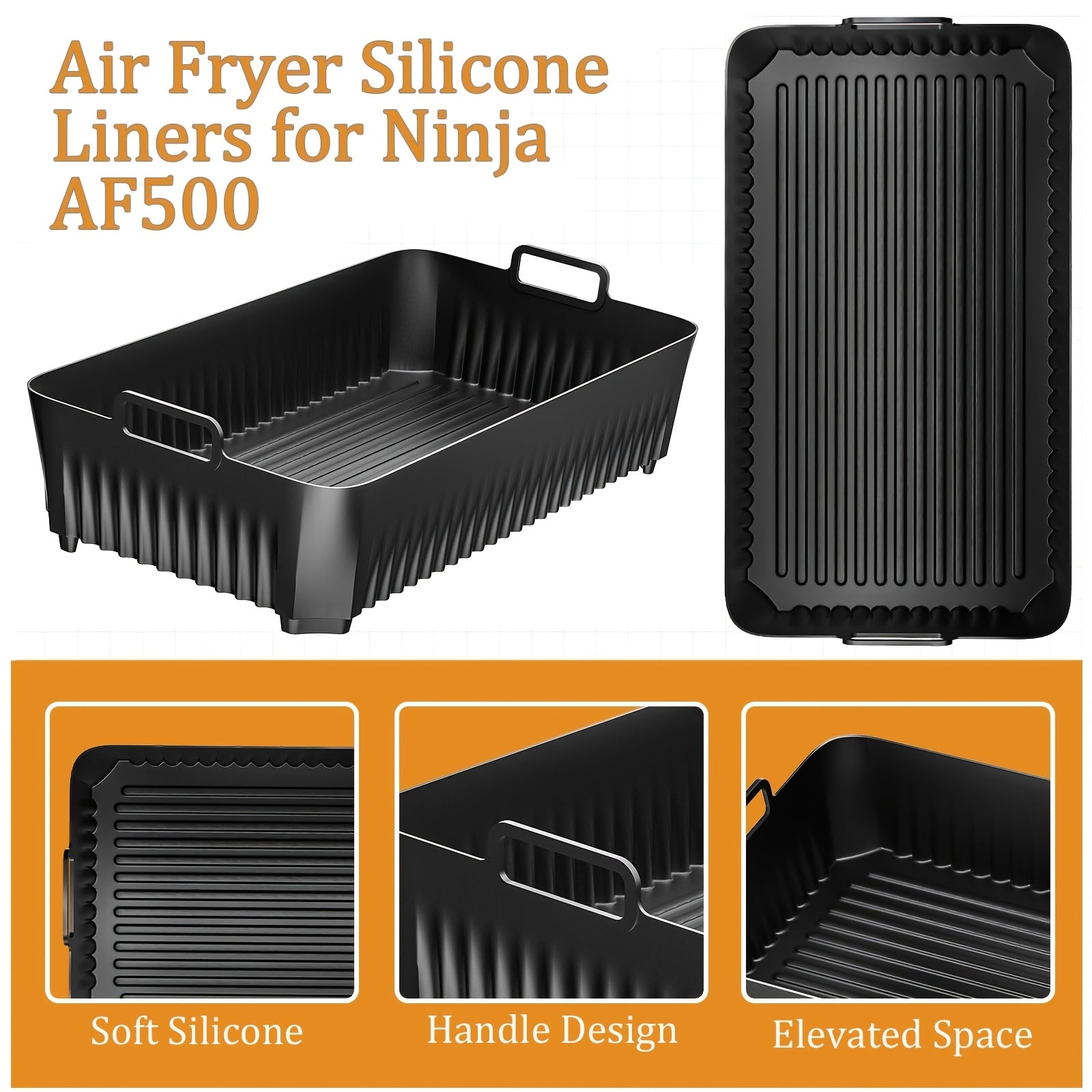 Silicone Air Fryer Liner for 10.4L Large Capacity Ninja AF500UK Accessory Insert