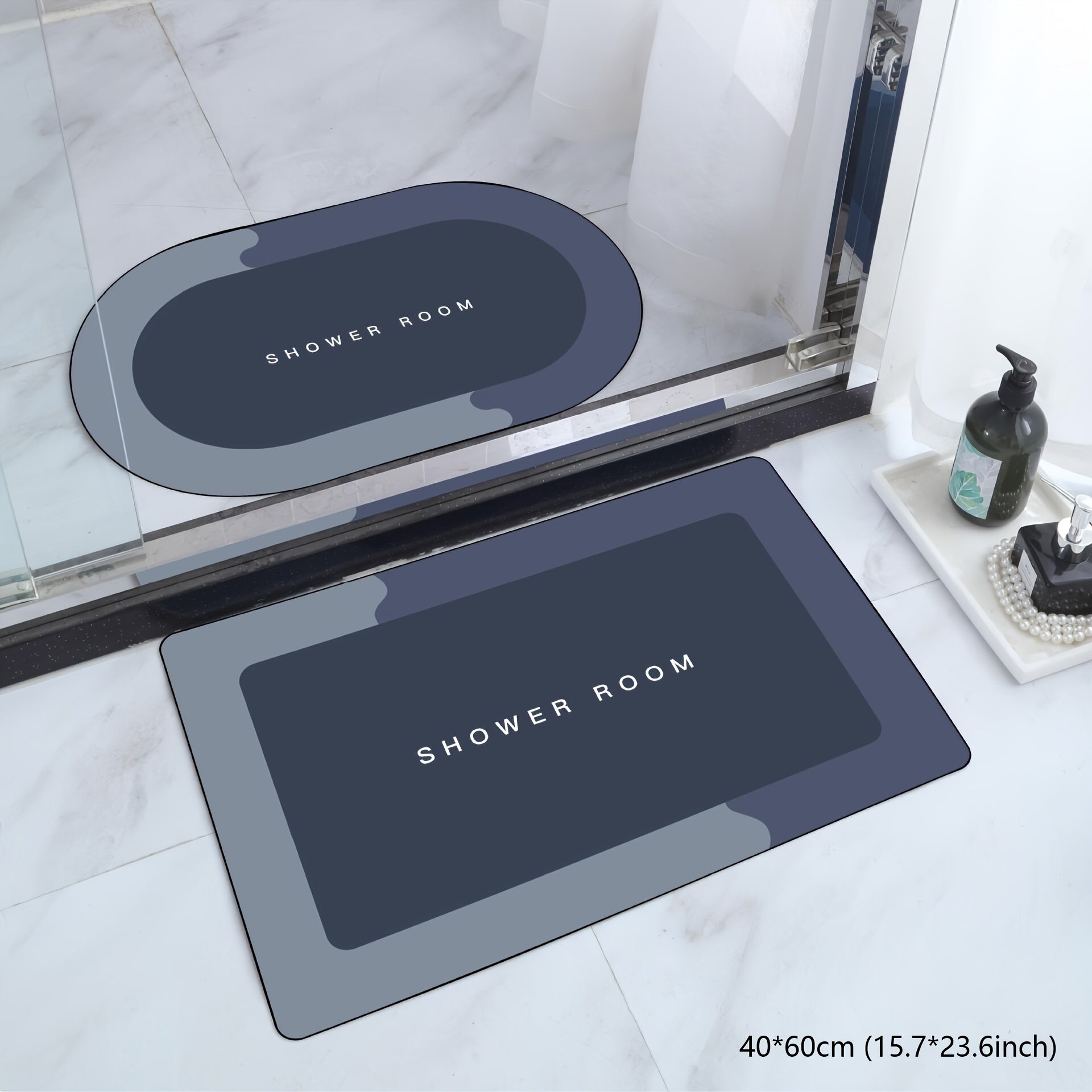 Alfombra de baño de diatomita antideslizante de secado rápido e inodora, diseño nórdico para suelo de ducha y dormitorio