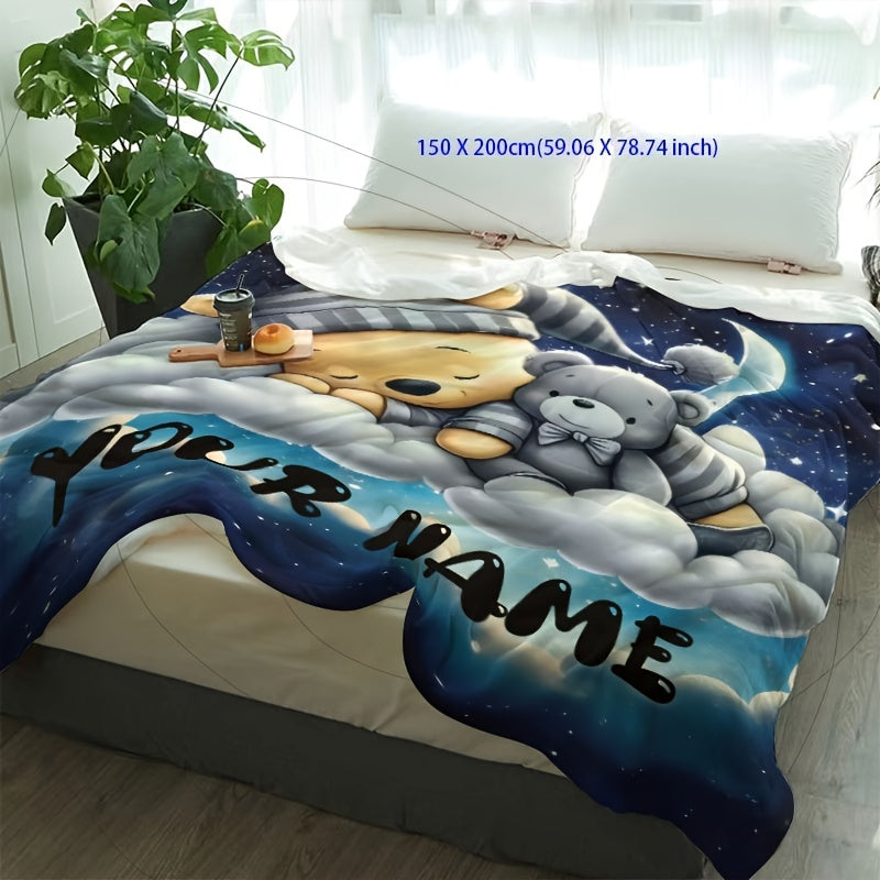 Custom Digital Print Flannel Throw Blanket Hypoallergenic Cozy Bed Sofa Travel