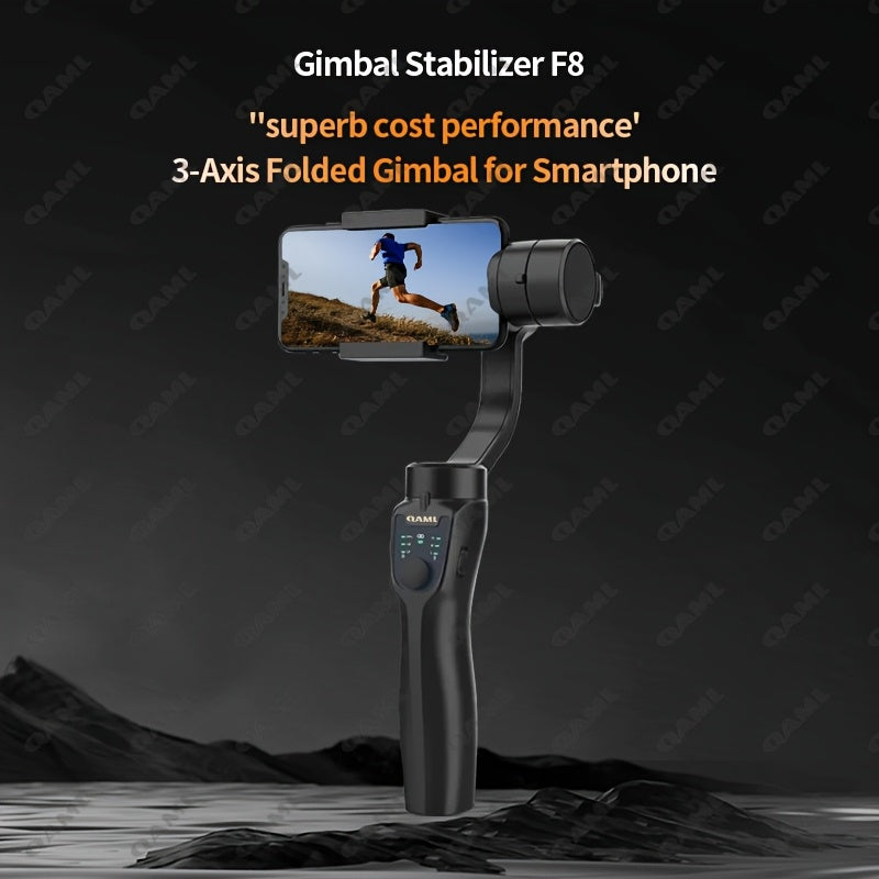 3-akse smartfon gimbal stabilizatori, tripod bilan, simsiz quvvat olish, vlog qilish va sayohat uchun