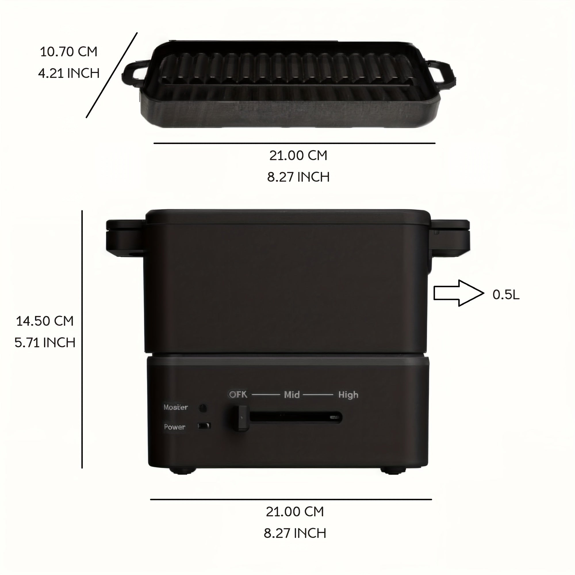 Yapon ilhomlantirgan elektr pechka, ko‘p funksiyali va yuqori sifatli bo‘lib, ajraladigan, idish yuvish mashinasida yuviladigan qismlarga ega.