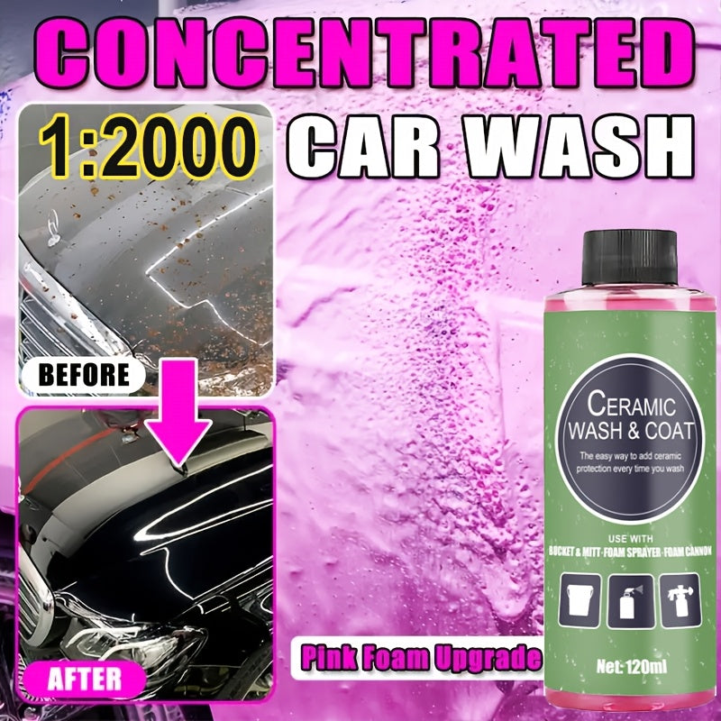 Car Wash Liquid for White and Black Cars 4.05oz Waterless Wax Concentrate