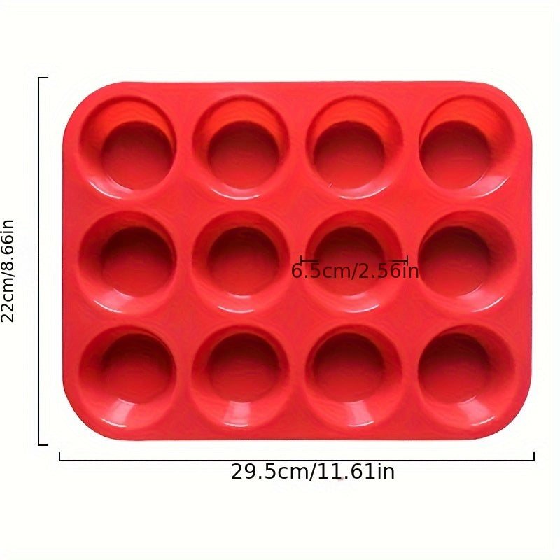 Silicone Baking Mold 12-Cavity Rectangular Non-Stick Heat-Resistant for Cakes Puddings Tarts