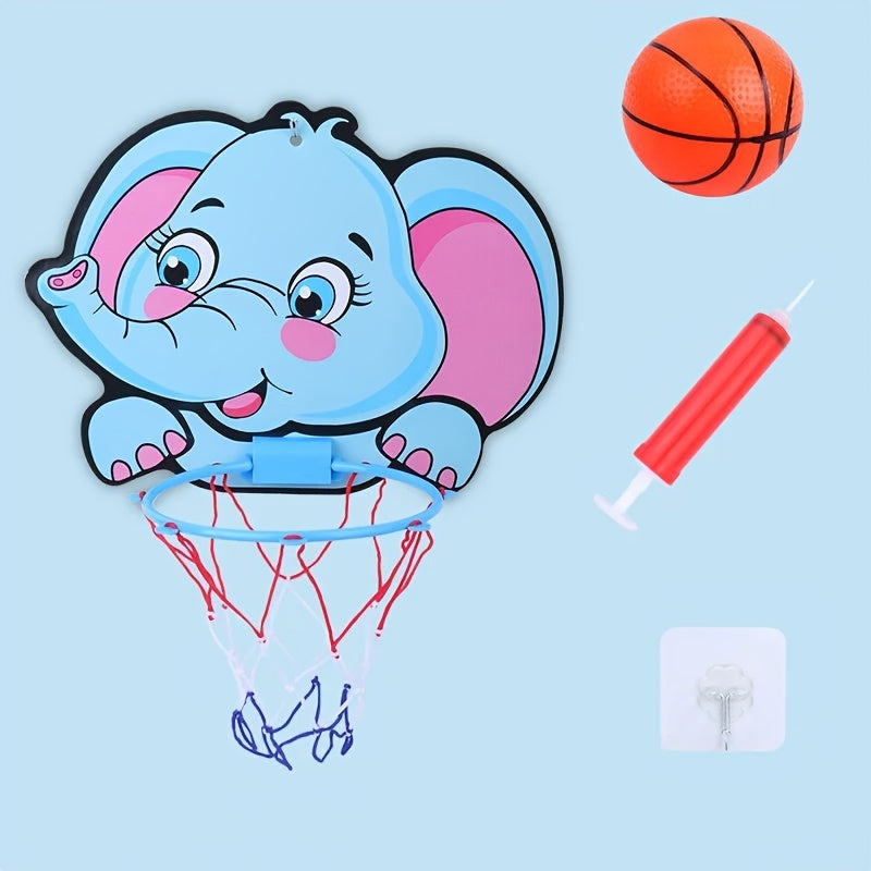 Children's Cartoon Animal Basketball Hoop Indoor Outdoor Easy to Install No Drilling