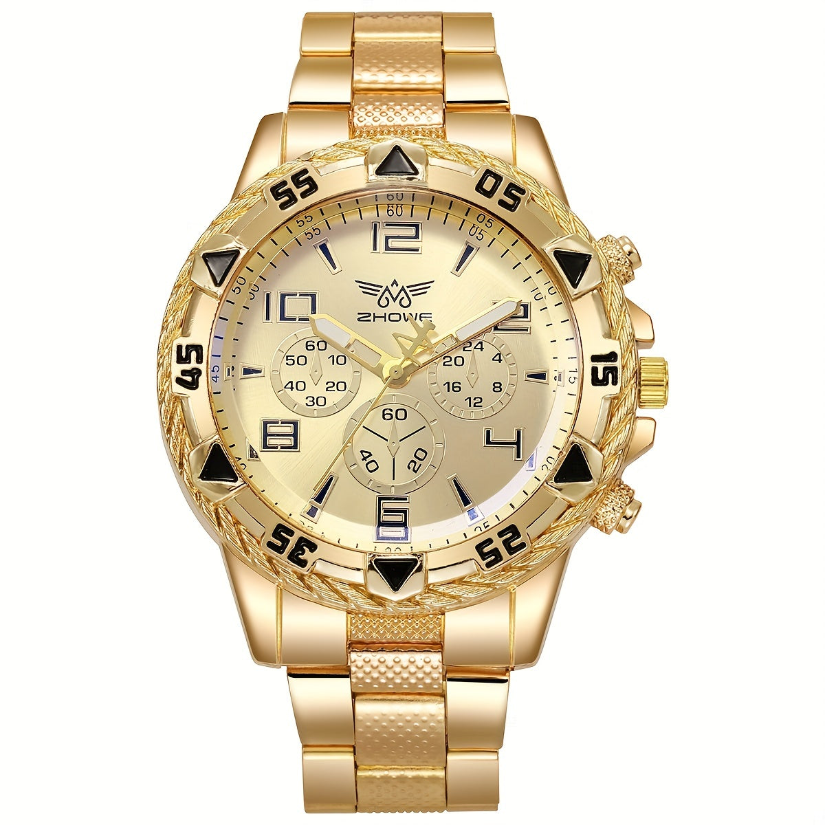 Men's Gold-Accented Quartz Wristwatch for Business and Formal Wear