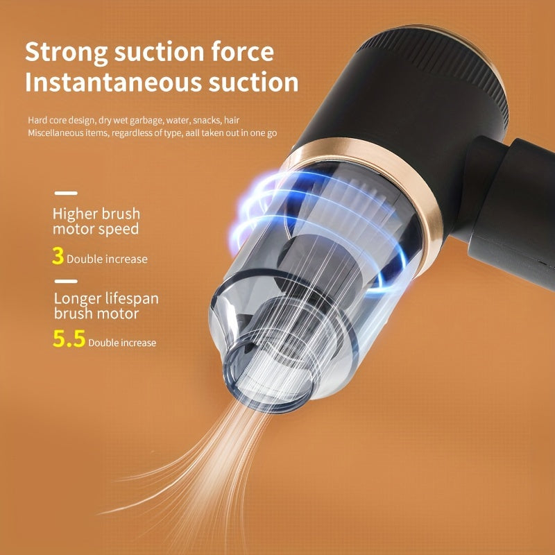 Handheld Vacuum Cleaner with Accessories Washable Filter USB Rechargeable Powerful Suction