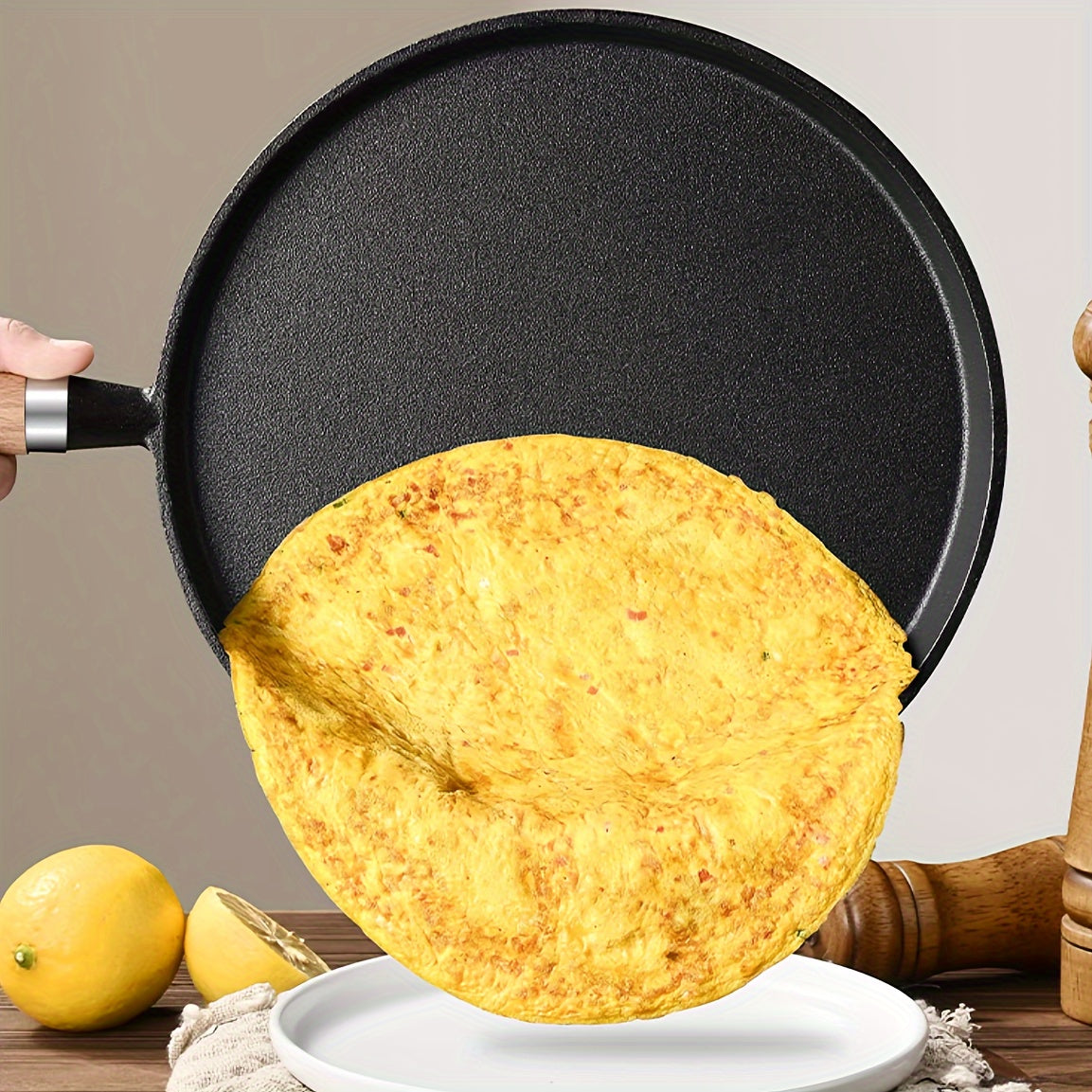Cast Iron Skillet Non-Stick Frying Pan for Steak Pancakes Dumplings 10 Inch