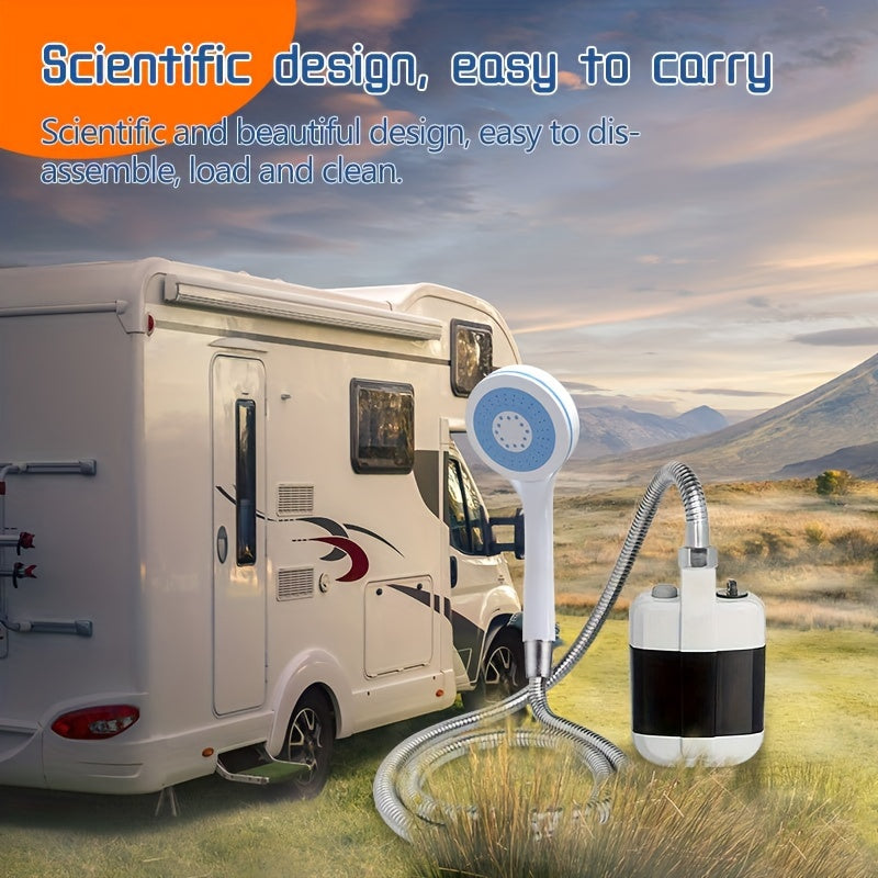 Portable Electric Camping Shower with Hose, USB Rechargeable, Outdoor Use