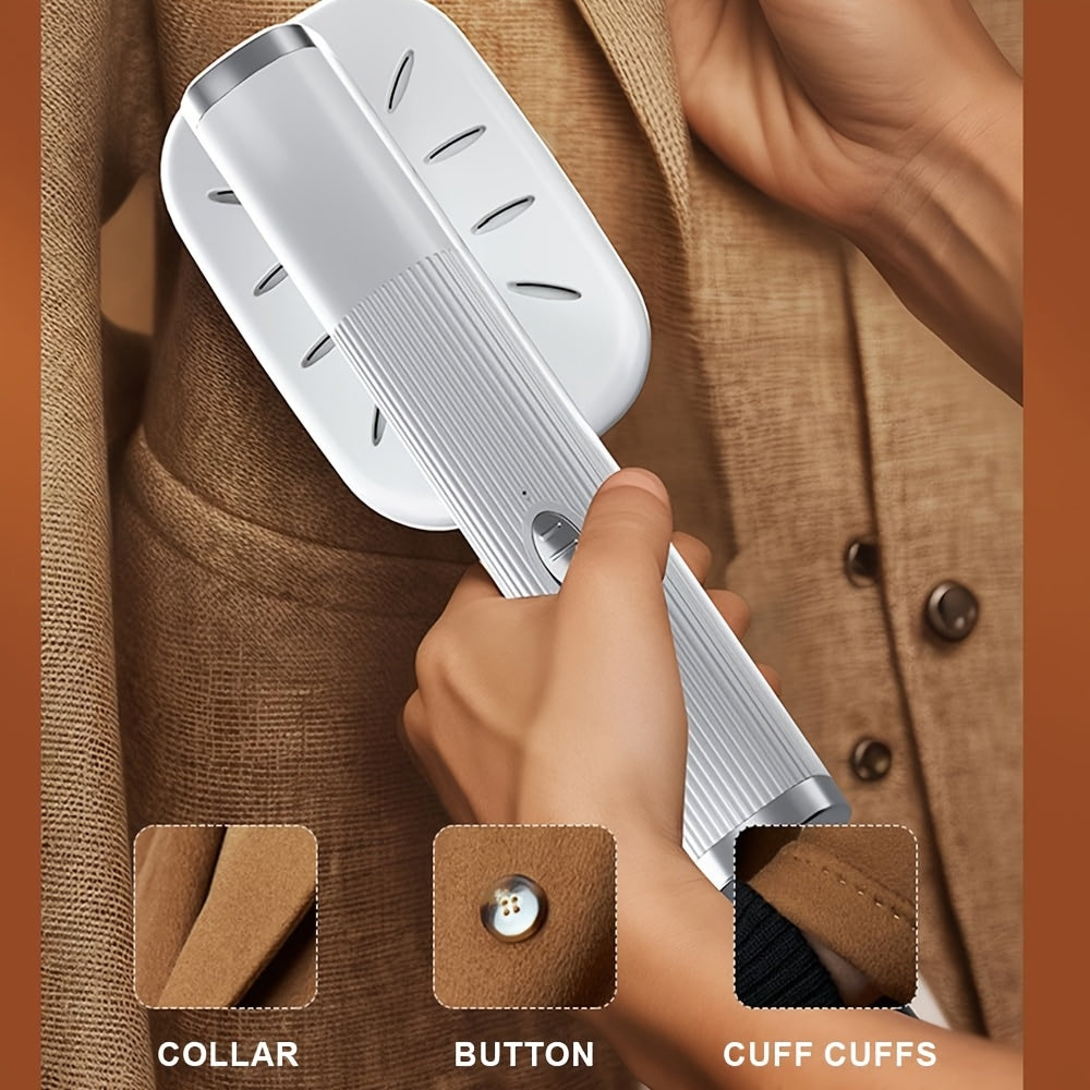 Mini dazmol mashinasi: Qisqa, portativ va USB quvvatlangan - Qiyshiqsiz kiyim texnologiyasi bilan aylanuvchi qo'l dazmoli. Oson sayohat va uyda foydalanish uchun egiluvchan dizayn. Oq va qora/kolba ranglarida mavjud - Kiyimlar uchun mukammal mini dazmol.