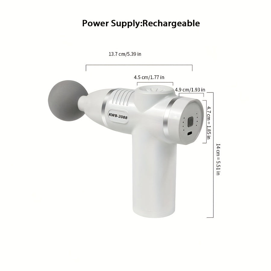 Handheld Massager with 12 Heads 8 Speeds Rechargeable USB Travel Home Use