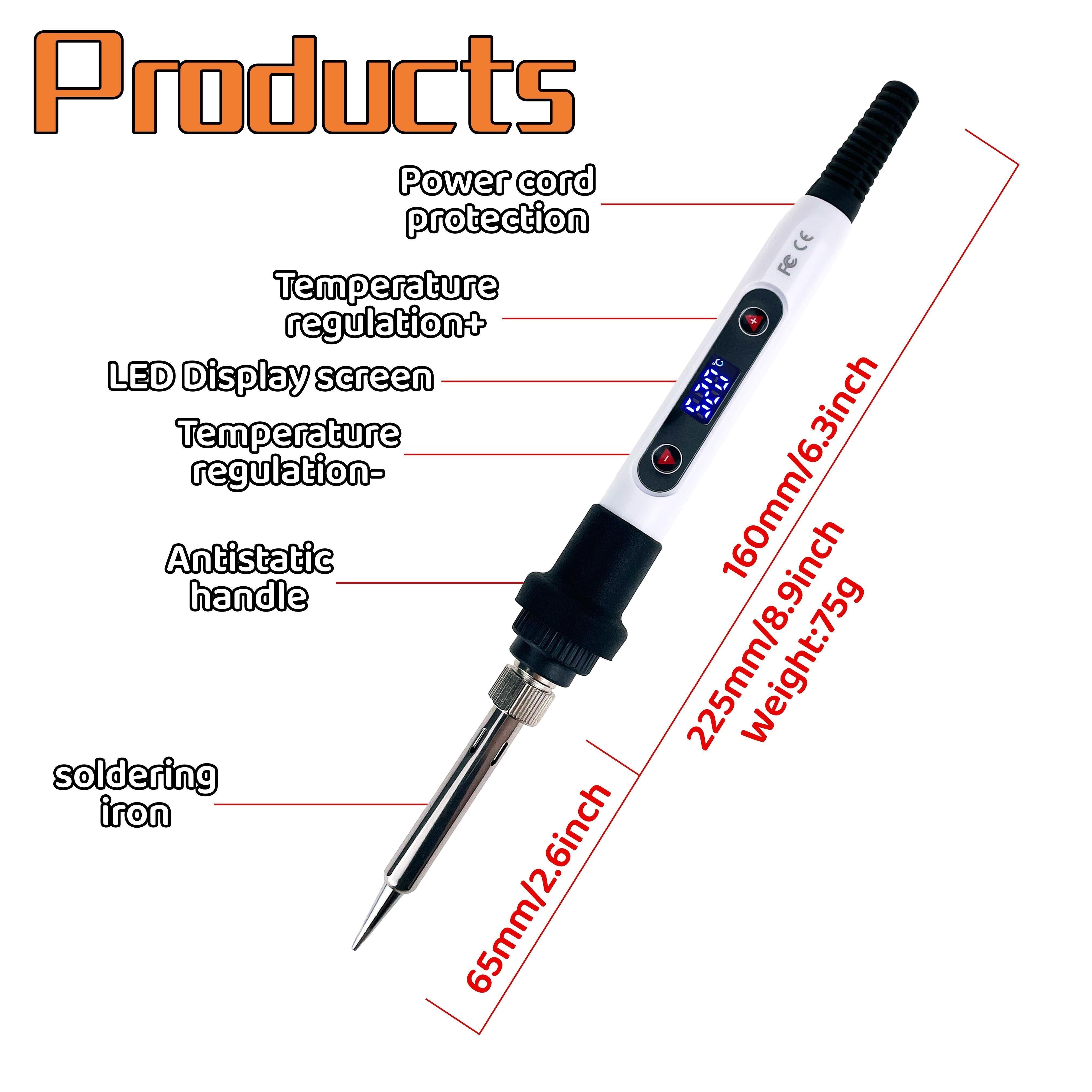 Adjustable Temperature Electric Soldering Iron Kit for Home Repair and Crafting