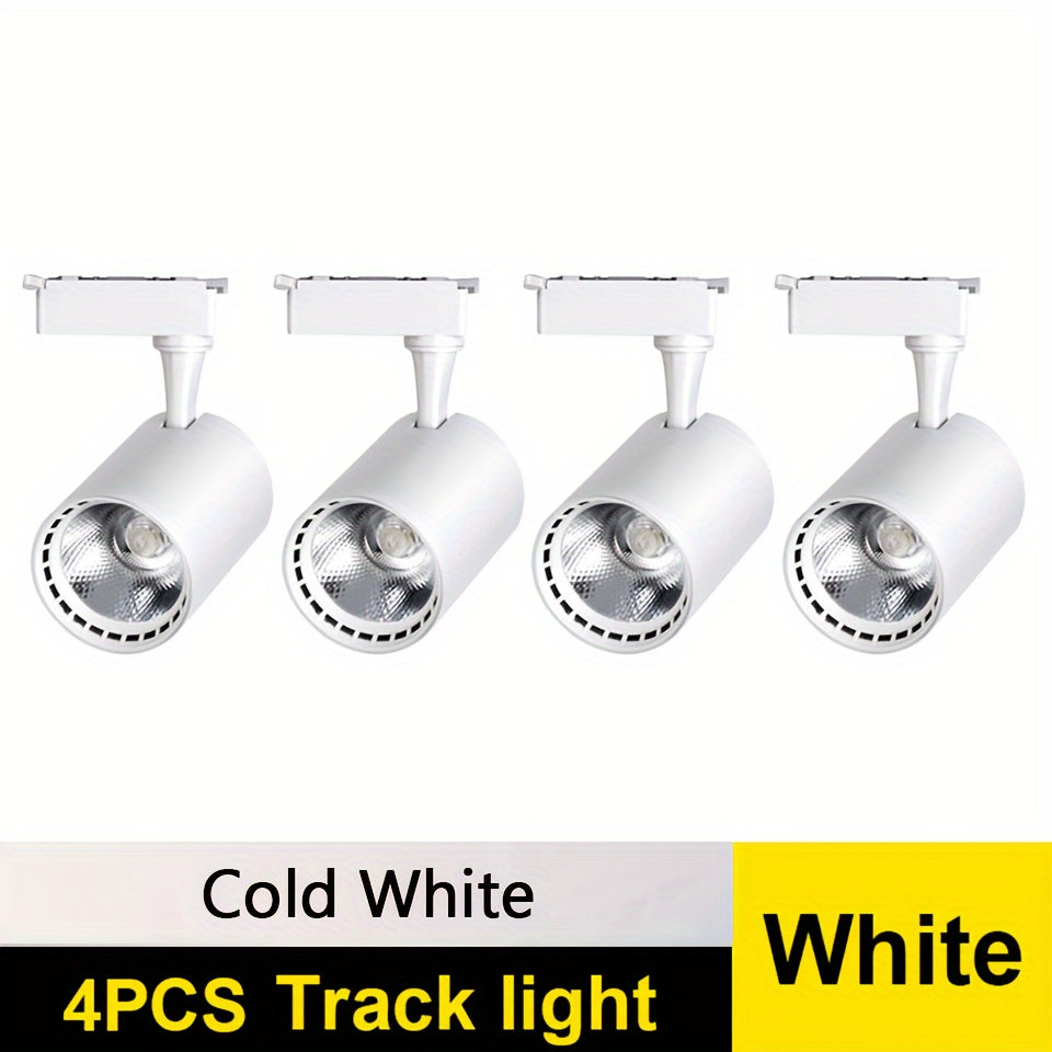 4-Piece LED Track Light Set 12W 20W 30W 40W Adjustable for Home and Store