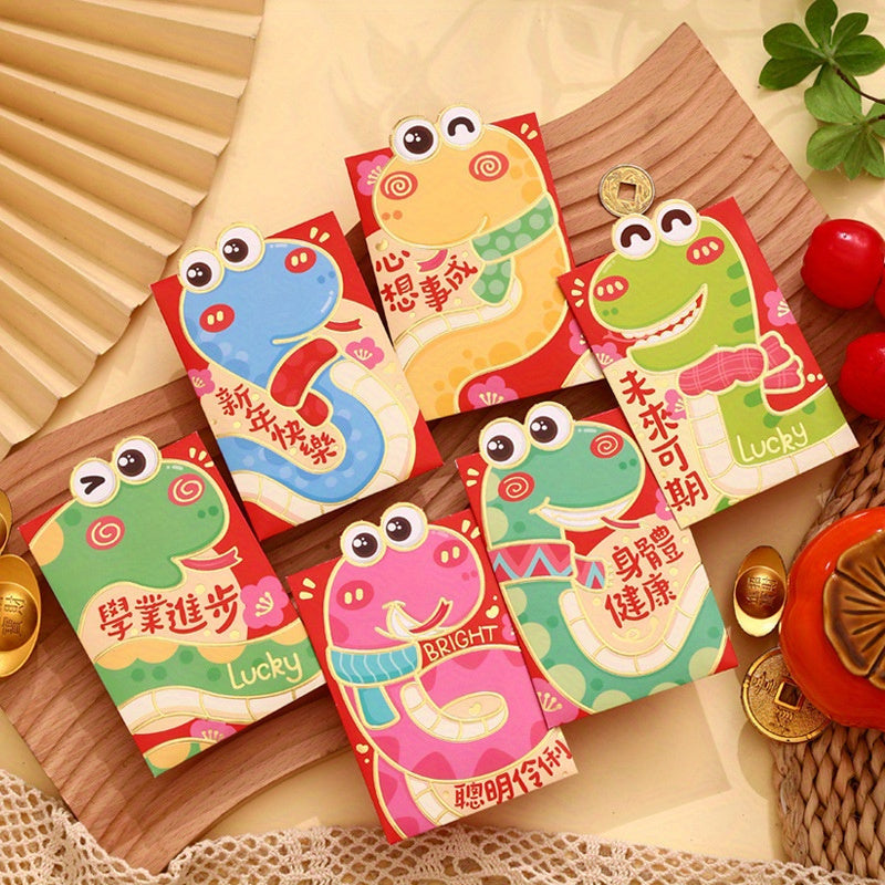 30 Pack Red Envelopes for Chinese New Year Spring Festival Wedding Lucky Money Pouches with 3D Snake Design